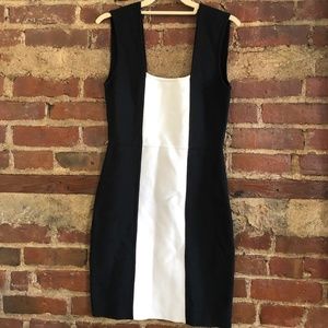 BCBG Black and White Bodycon Mini Dress, Size M